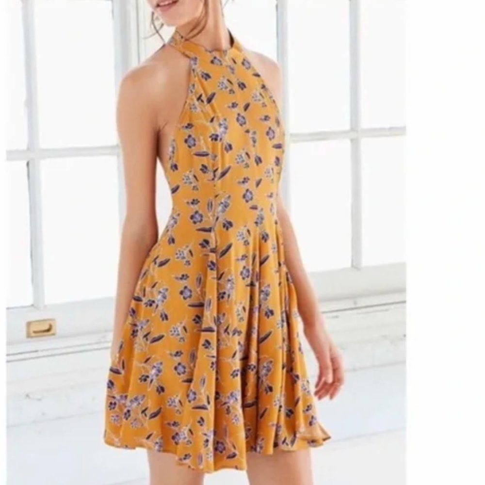 Kimichi Blue Floral Halter Dress